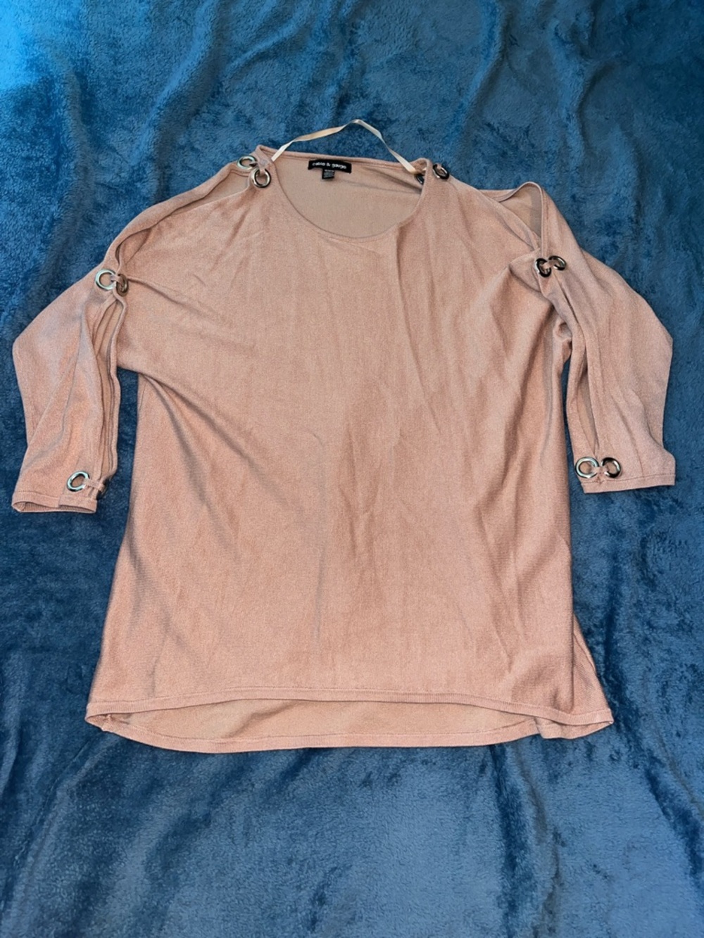 Cable & Gauge Blush Cold Shoulder Blouse - Size M